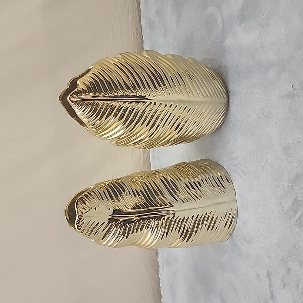 Decorative Vases Set of 2 Golden Color
